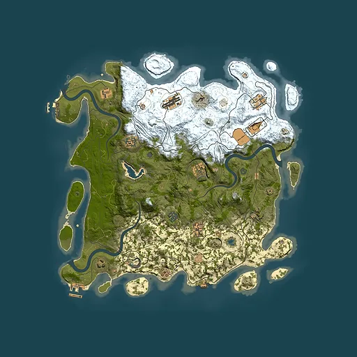Rust map seed 0, 4250x4250m top-down preview