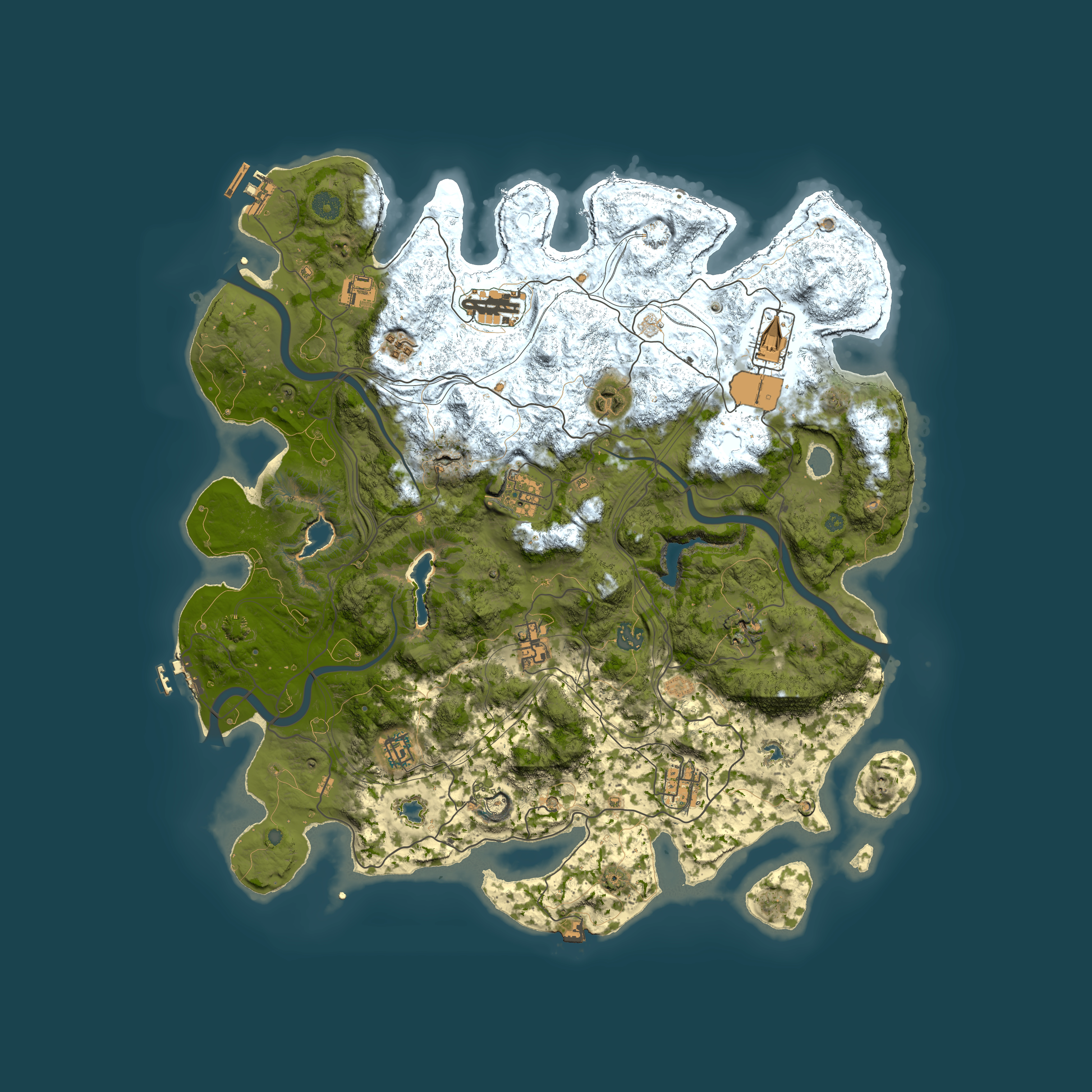 Full top-down render of Rust map seed 390412641, 4500x4500m