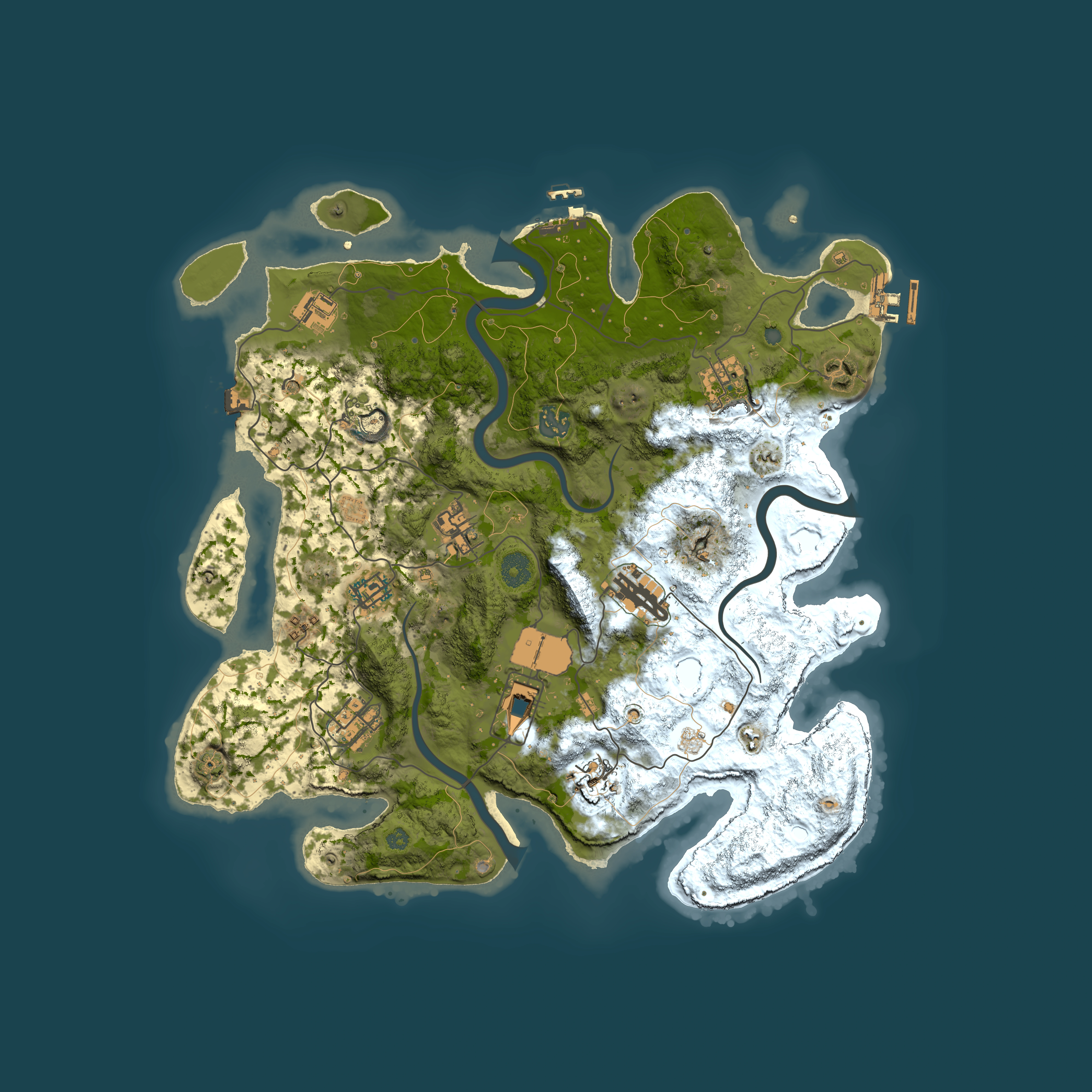 Full top-down render of Rust map seed 1541833552, 3800x3800m