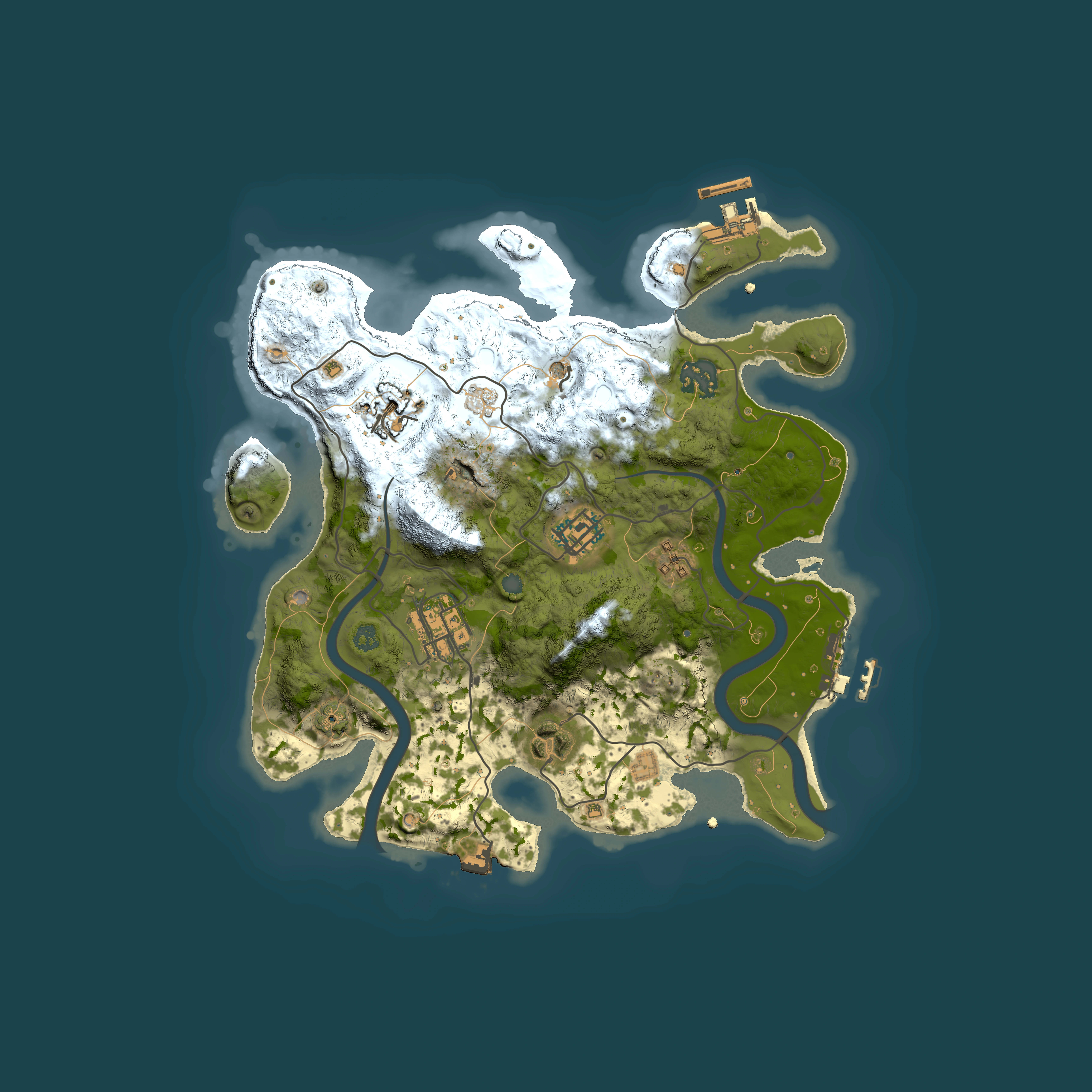 Full top-down render of Rust map seed 297575817, 3000x3000m