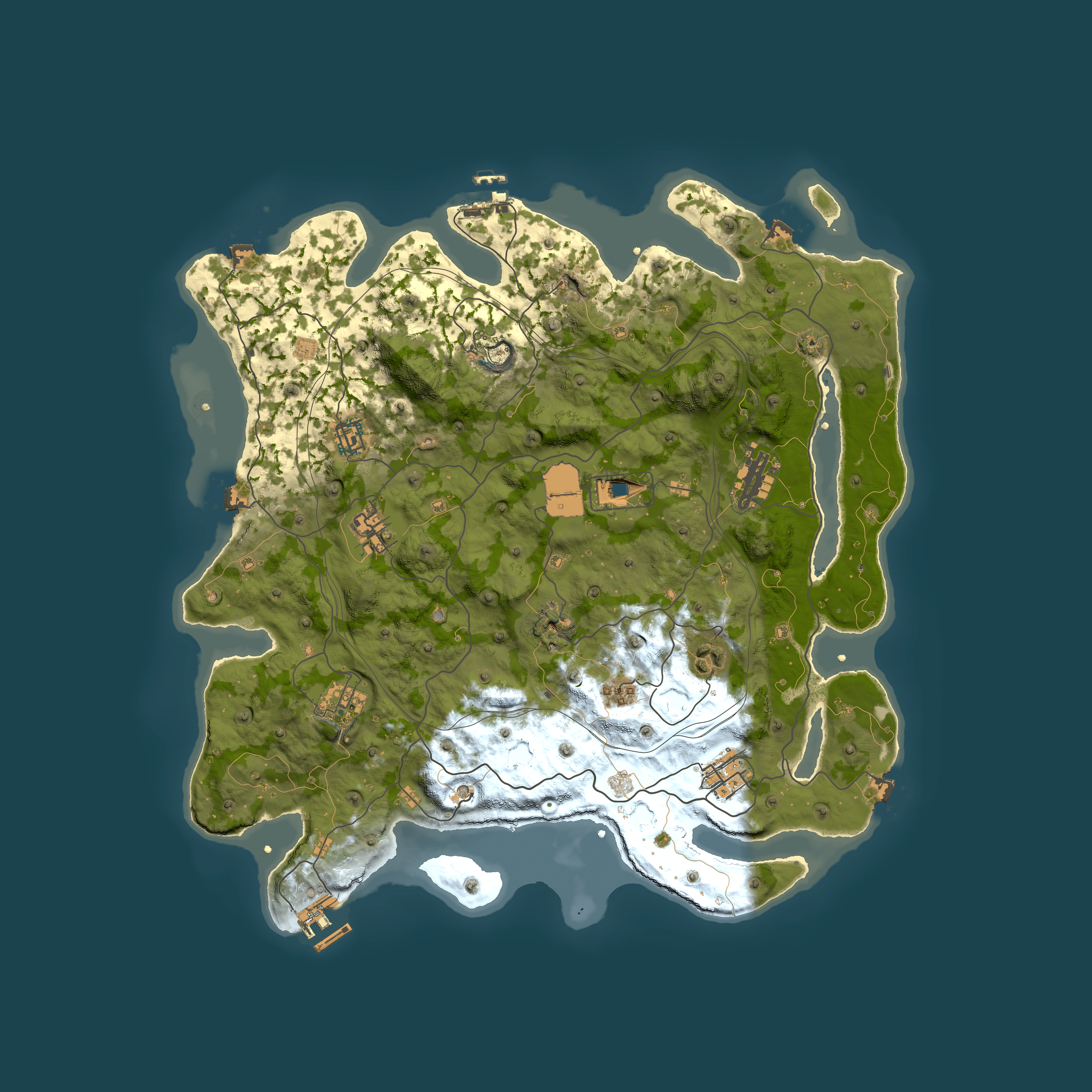 Full top-down render of Rust map seed 1337, 4101x4101m