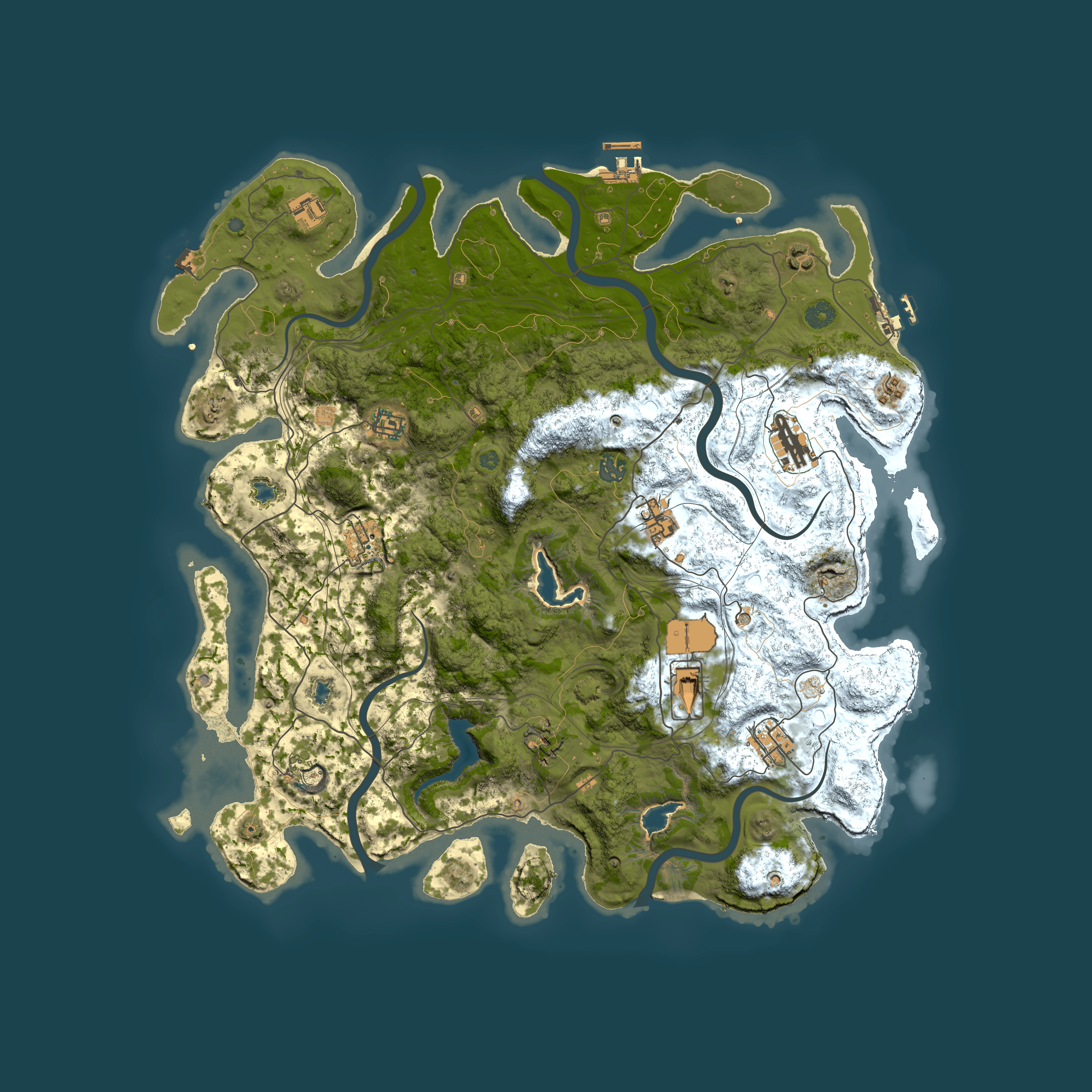 Full top-down render of Rust map seed 45717655, 4500x4500m
