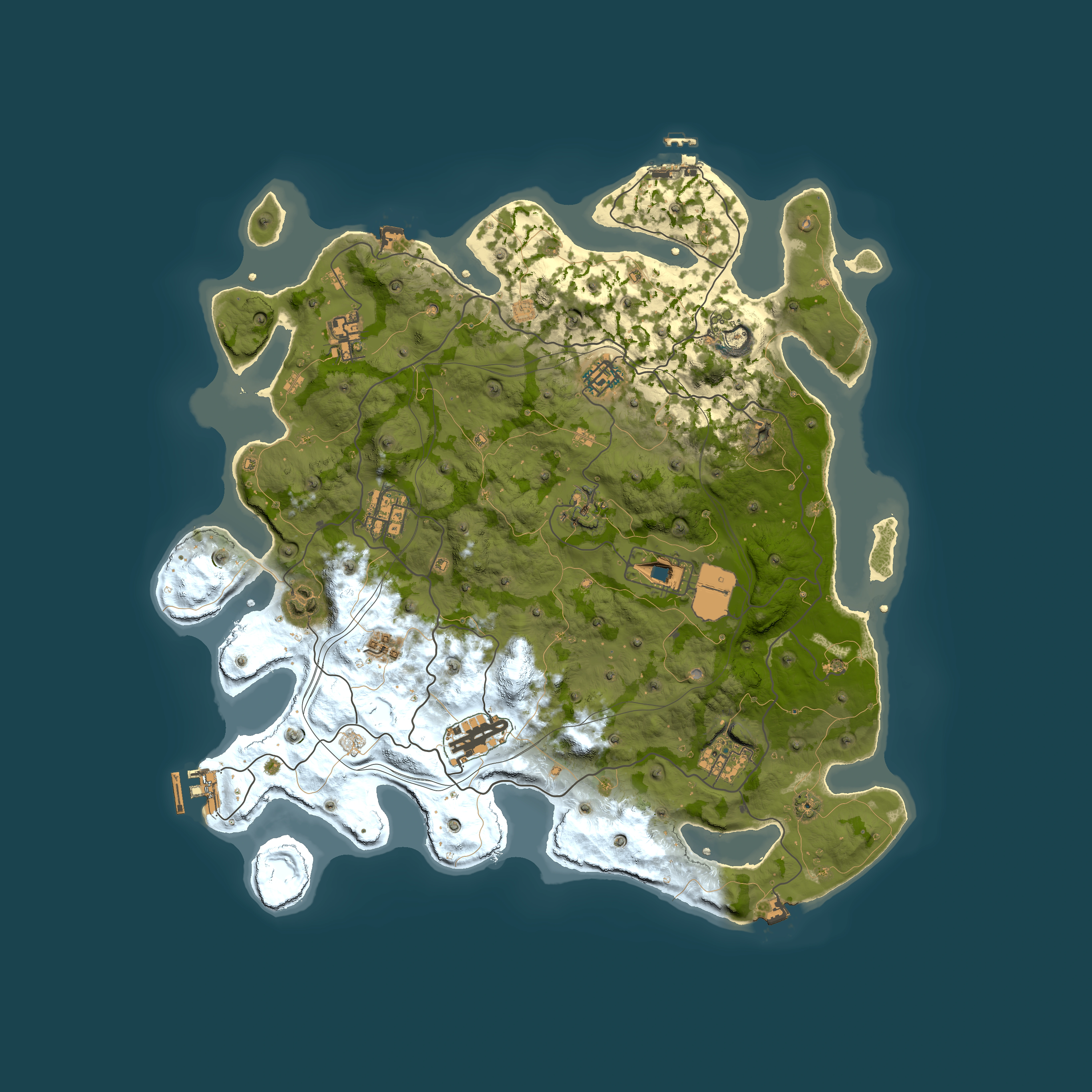 Full top-down render of Rust map seed 1337, 4101x4101m