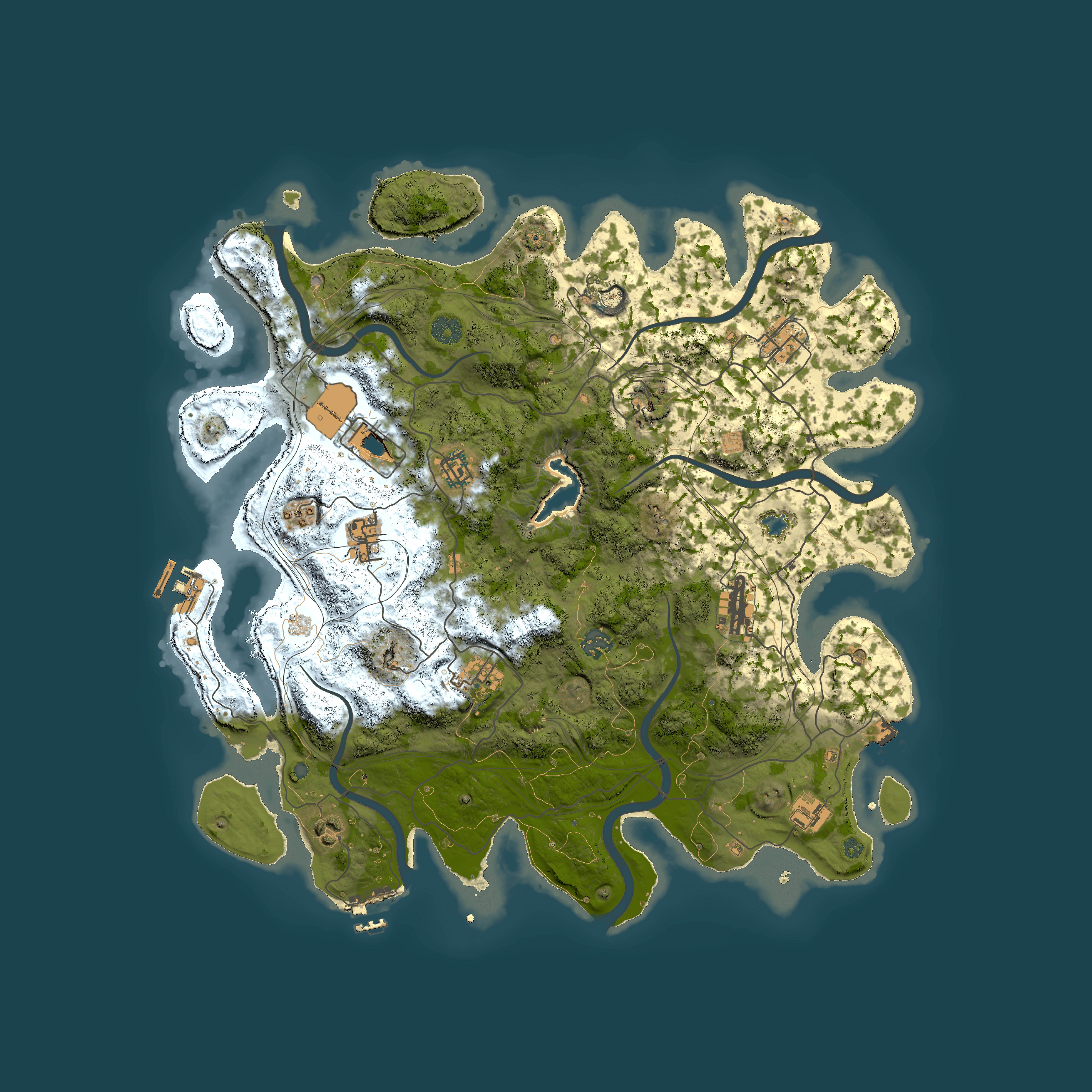 Full top-down render of Rust map seed 0, 4250x4250m