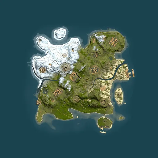 Rust map seed 685543374, 3000x3000m top-down preview
