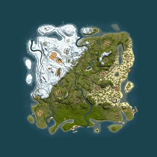 Rust map seed 0, 4250x4250m top-down preview