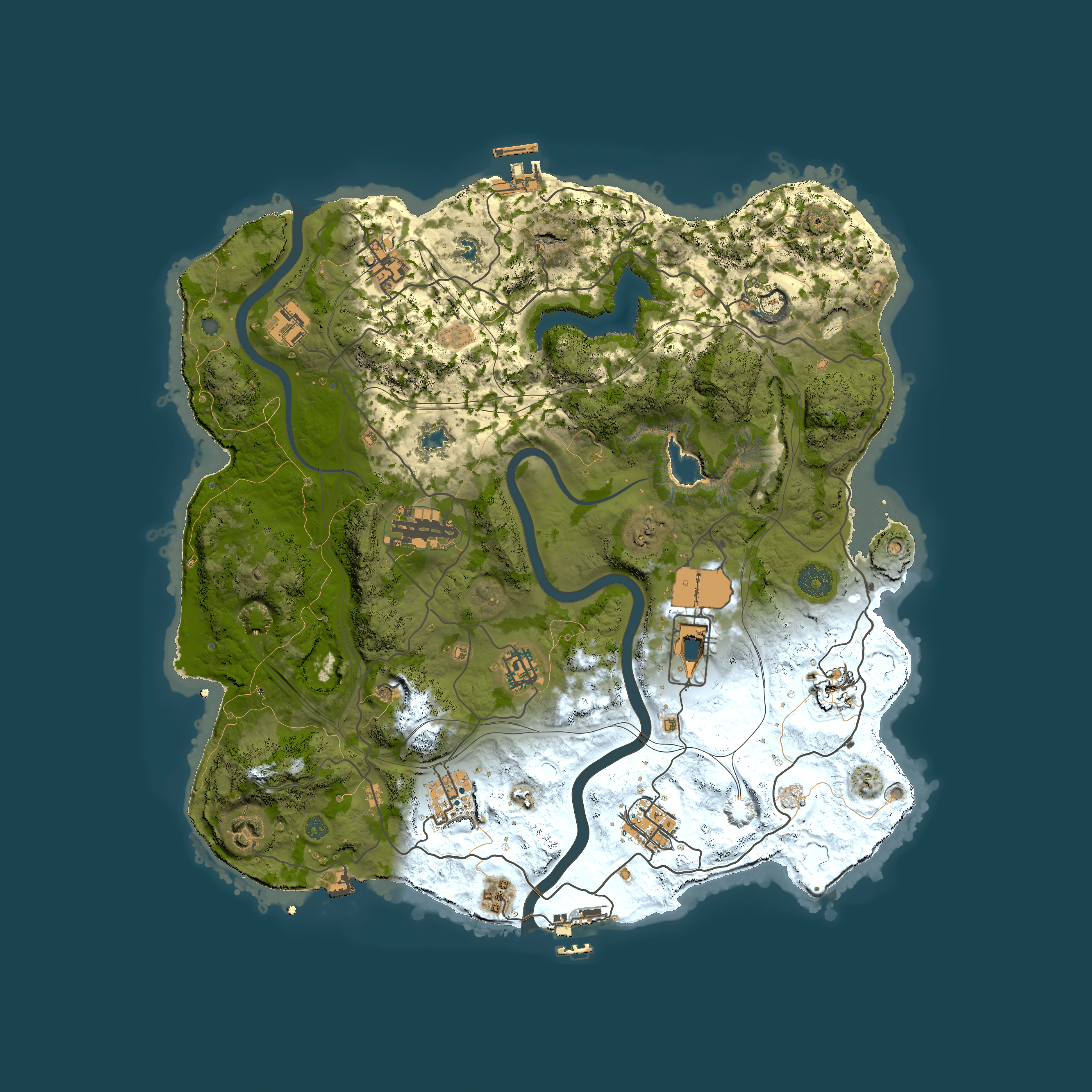 Full top-down render of Rust map seed 524671747, 3750x3750m