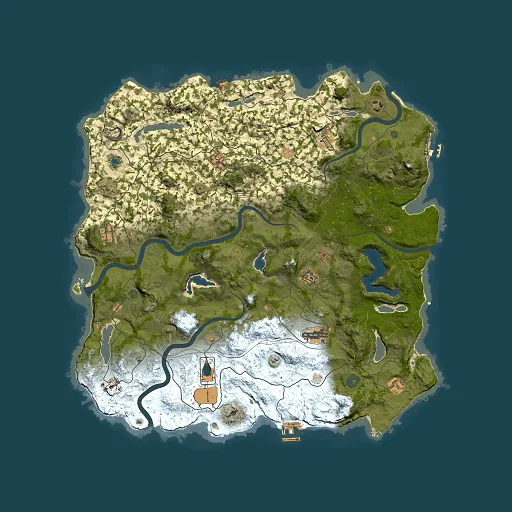 Rust map seed 1889947857, 4500x4500m top-down preview