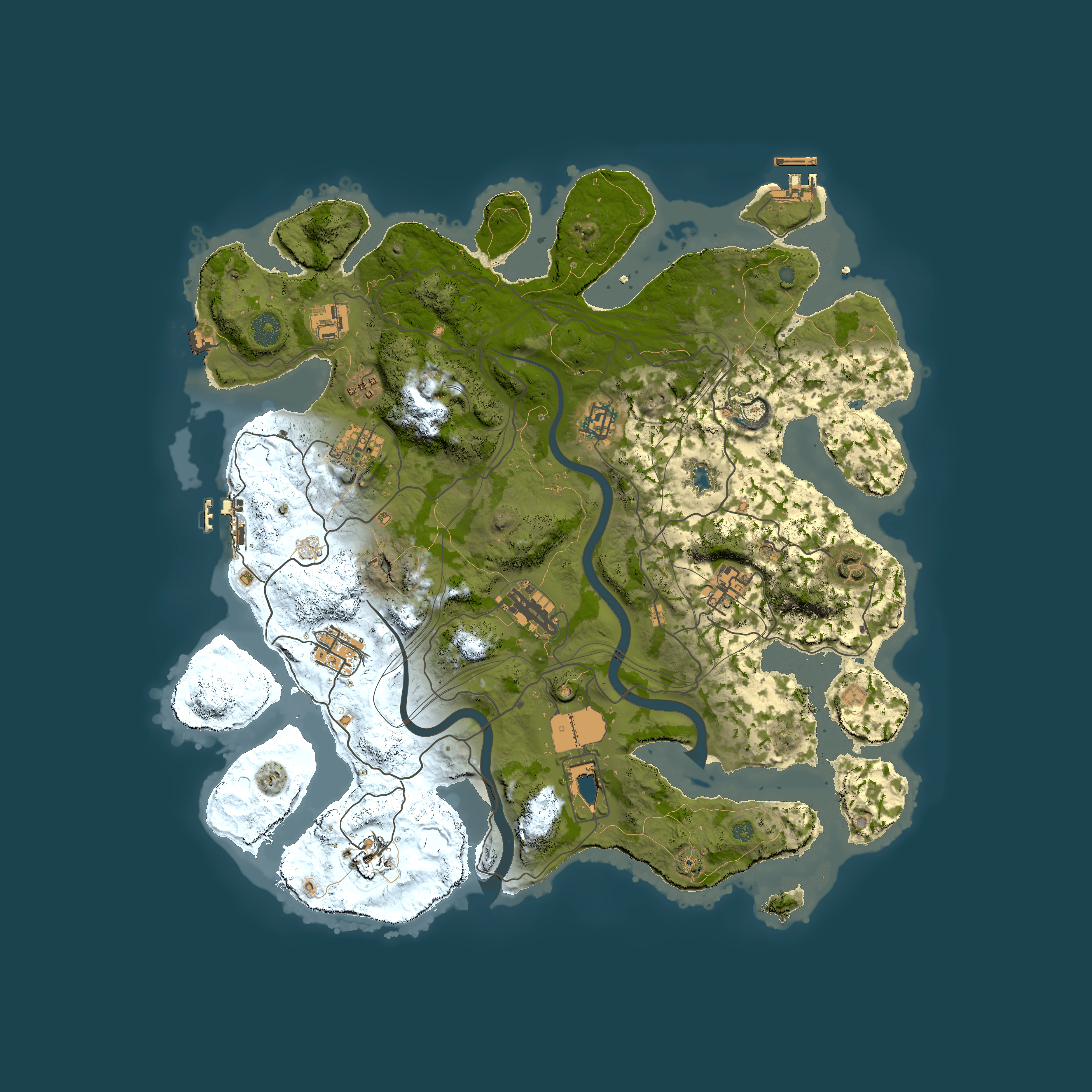 Full top-down render of Rust map seed 1304641400, 4000x4000m