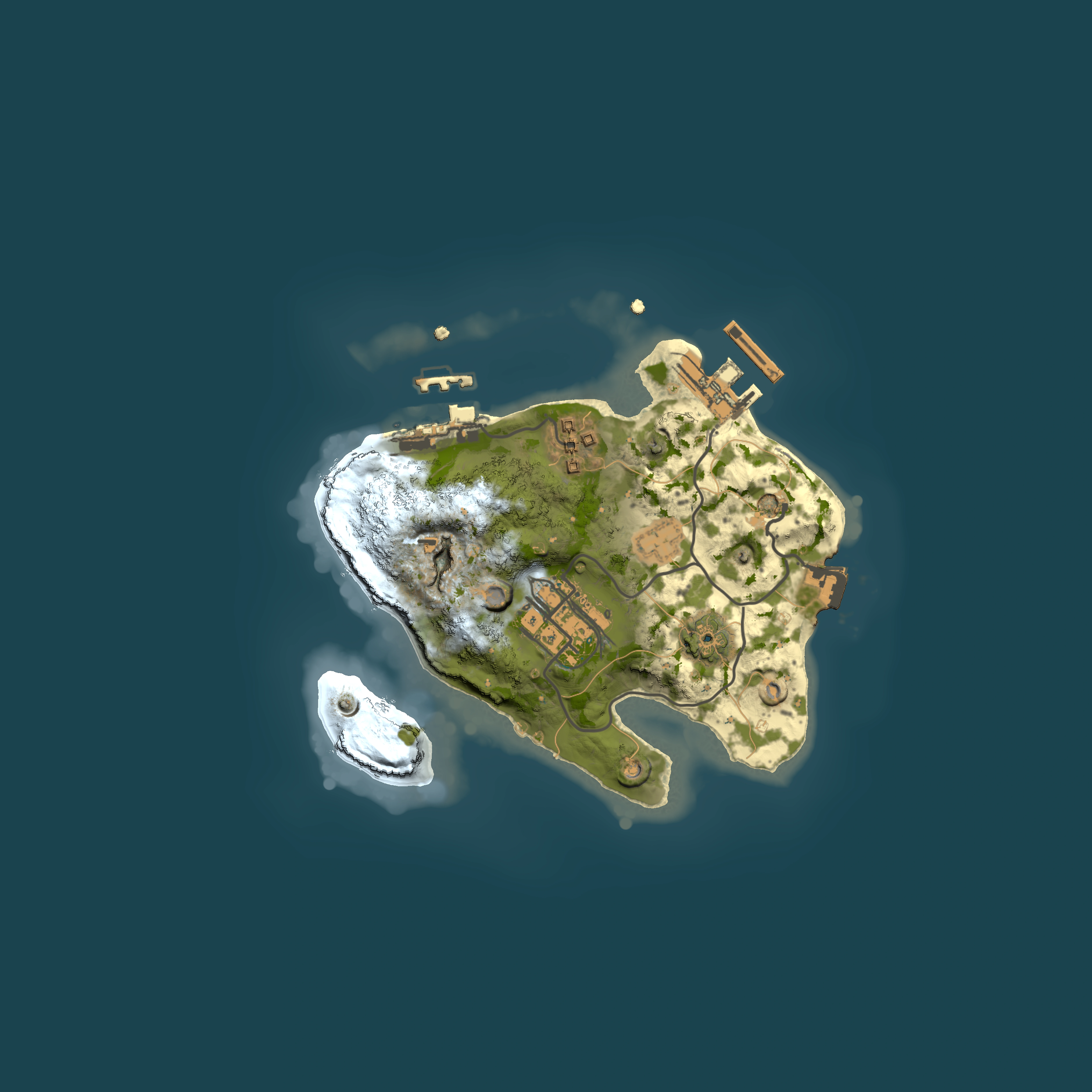 Full top-down render of Rust map seed 1680876072, 2000x2000m