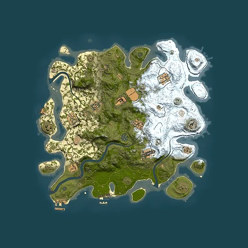 Rust map seed 2091481356, 3800x3800m top-down preview