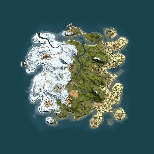 Rust map seed 0, 3500x3500m top-down preview