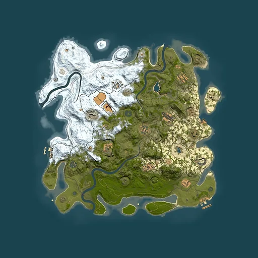 Rust map seed 0, 4250x4250m top-down preview