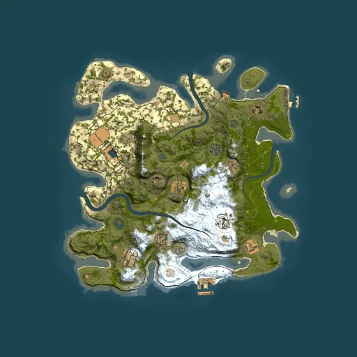 Rust map seed 2079009299, 3500x3500m top-down preview