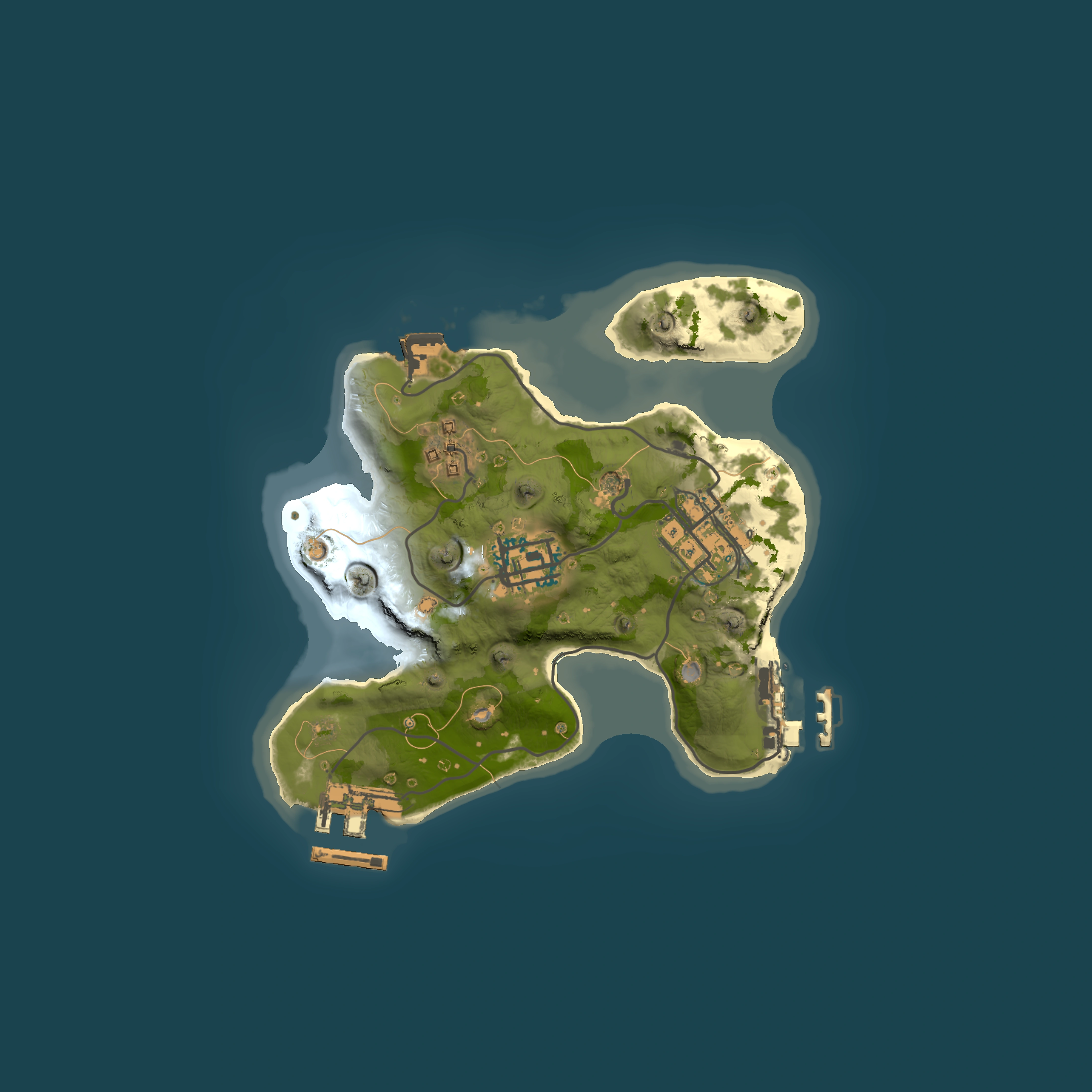 Full top-down render of Rust map seed 1337, 2001x2001m