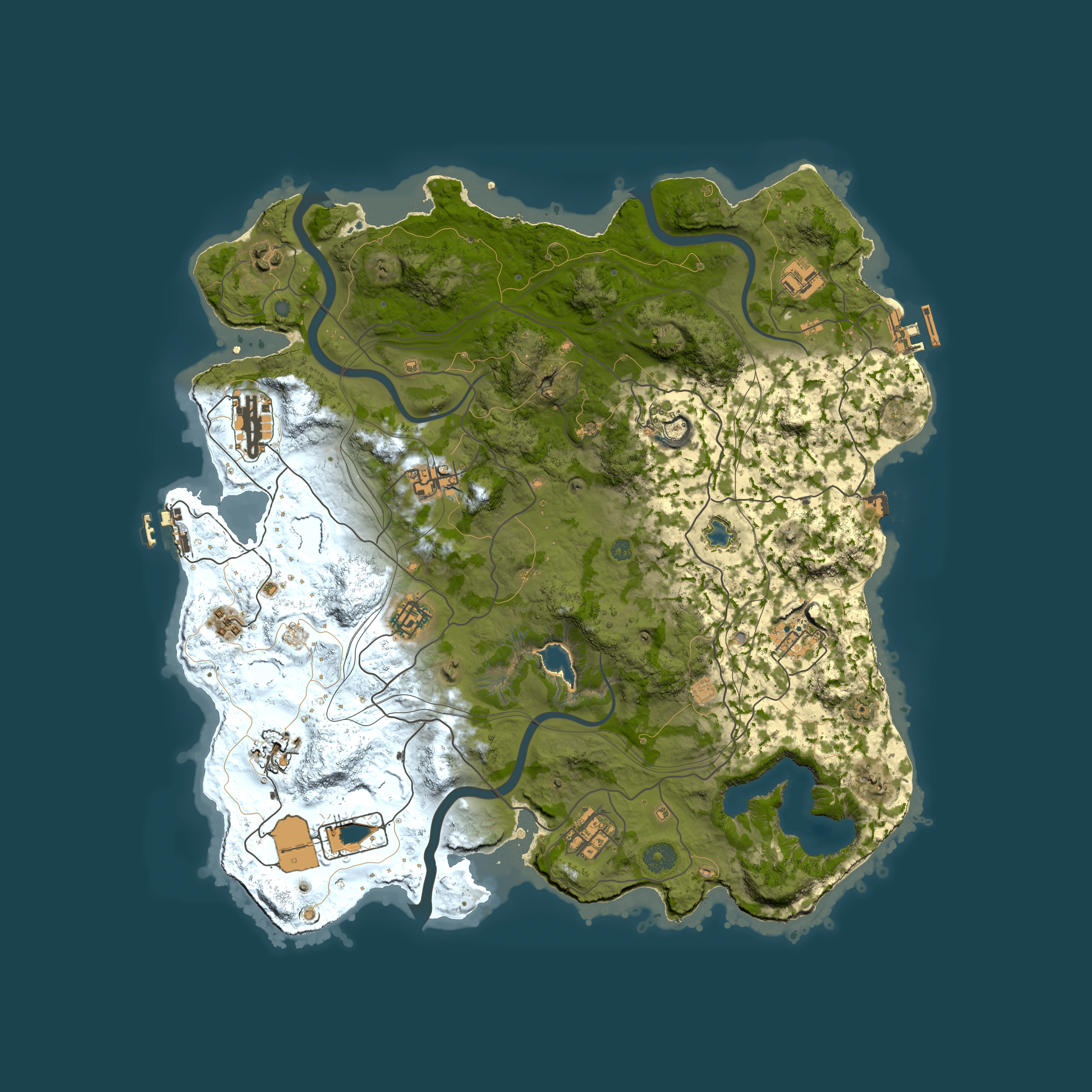 Full top-down render of Rust map seed 1080354619, 4000x4000m