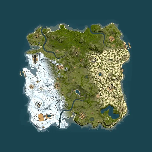 Rust map seed 1080354619, 4000x4000m top-down preview