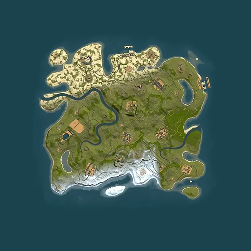 Rust map seed 1337, 3500x3500m top-down preview
