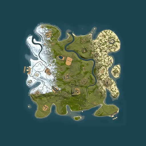 Rust map seed 1337, 3500x3500m top-down preview