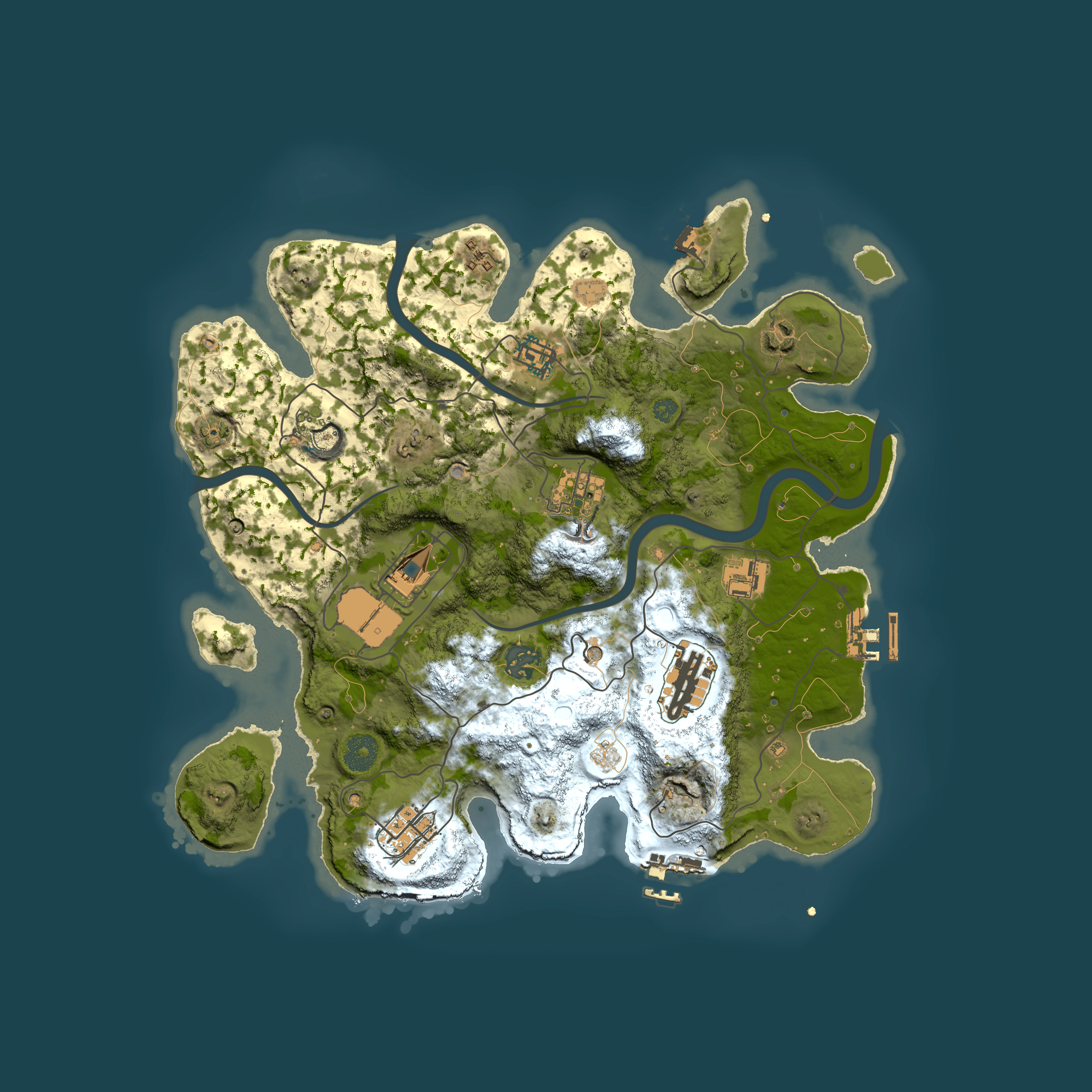 Full top-down render of Rust map seed 1825555498, 3500x3500m