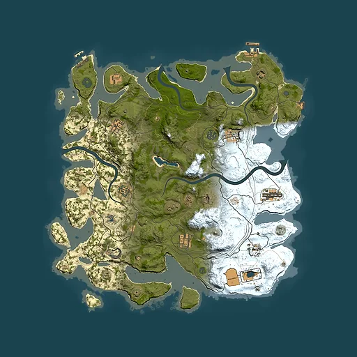 Rust map seed 1, 4200x4200m top-down preview