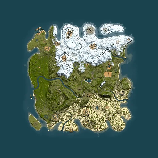 Rust map seed 0, 4250x4250m top-down preview