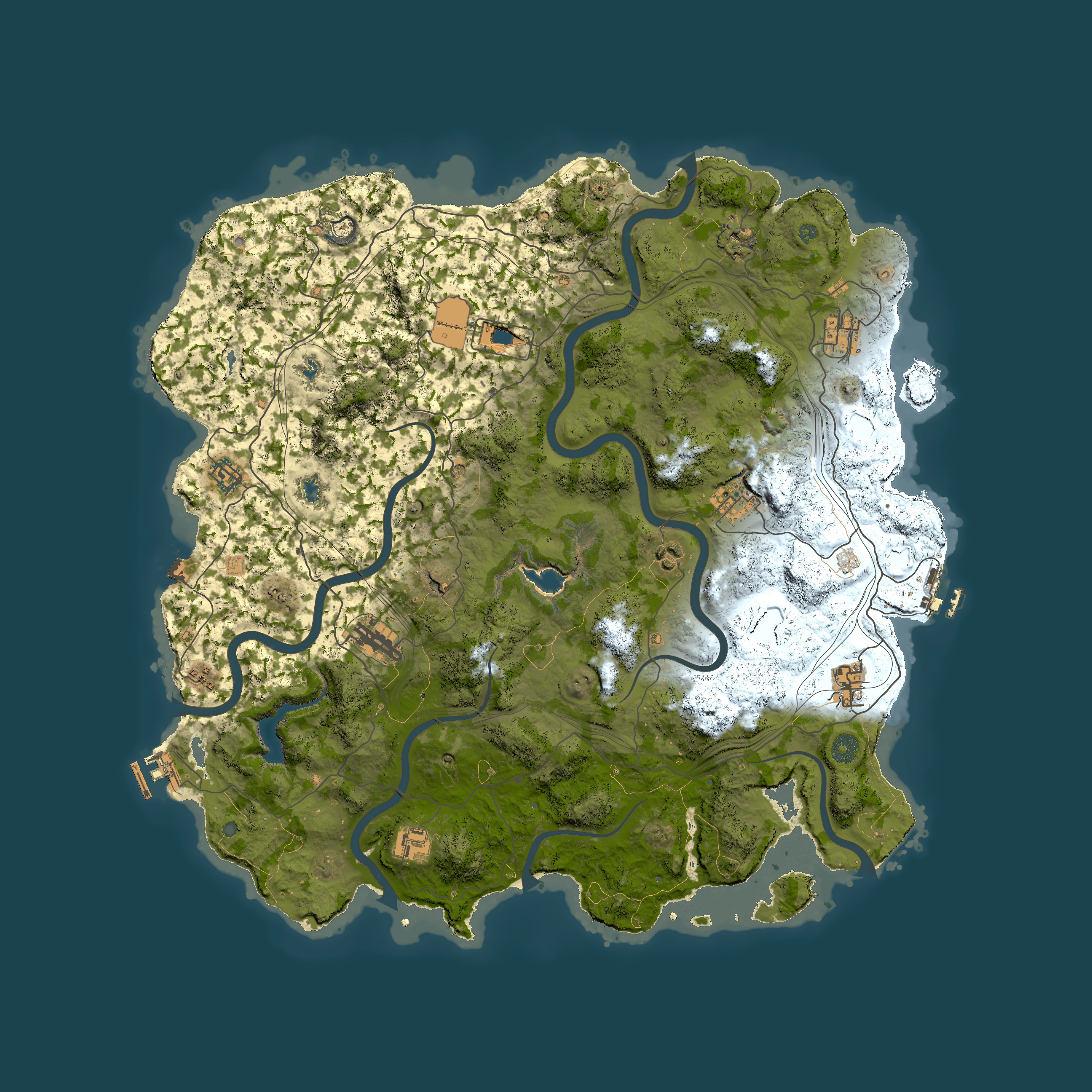 Full top-down render of Rust map seed 2029546069, 4500x4500m