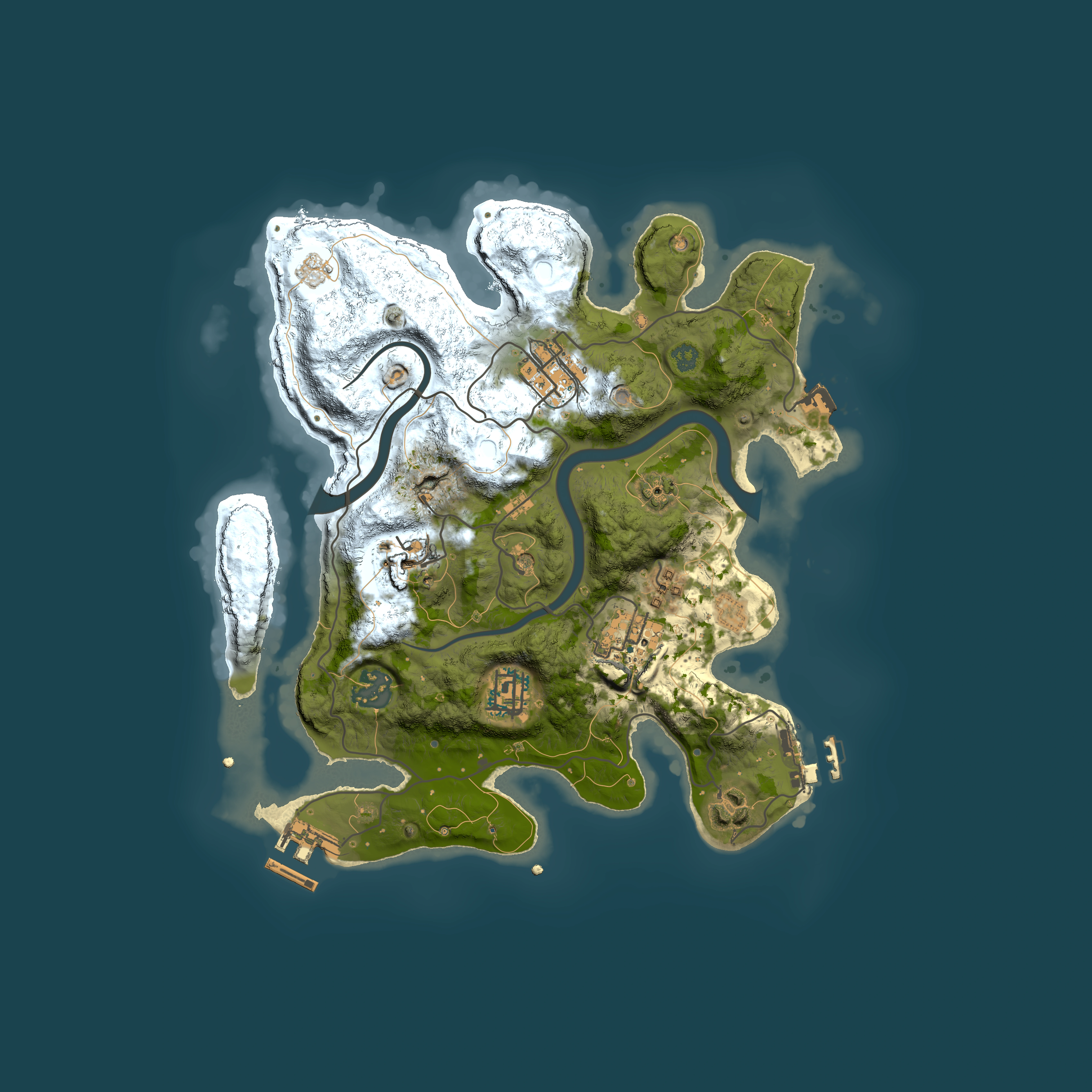 Full top-down render of Rust map seed 1749909531, 3000x3000m