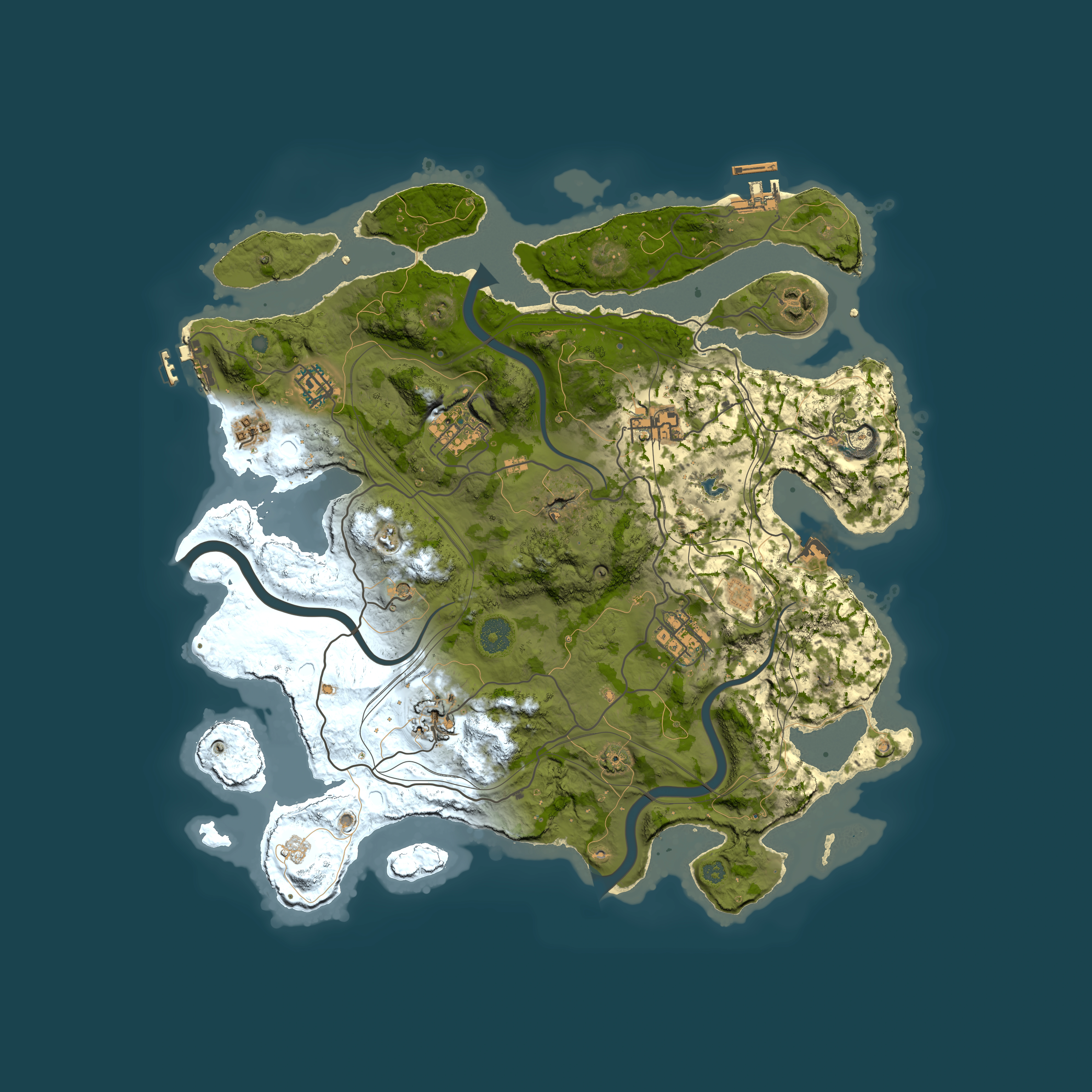 Full top-down render of Rust map seed 1022172829, 3750x3750m