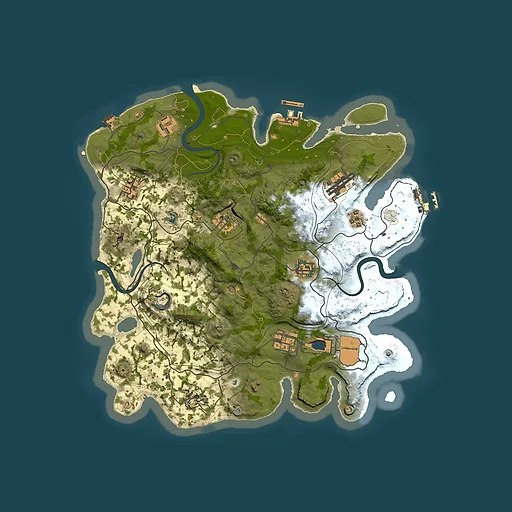 Rust map seed 1337, 3500x3500m top-down preview