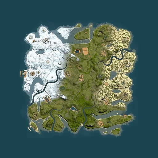 Rust map seed 1, 4200x4200m top-down preview