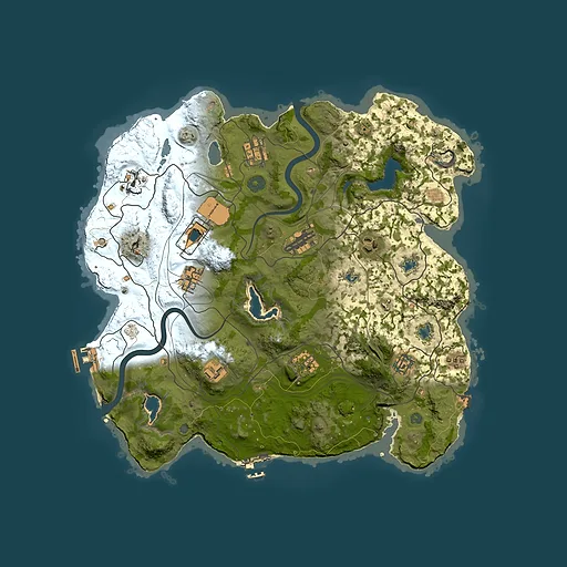 Rust map seed 2053108709, 3750x3750m top-down preview