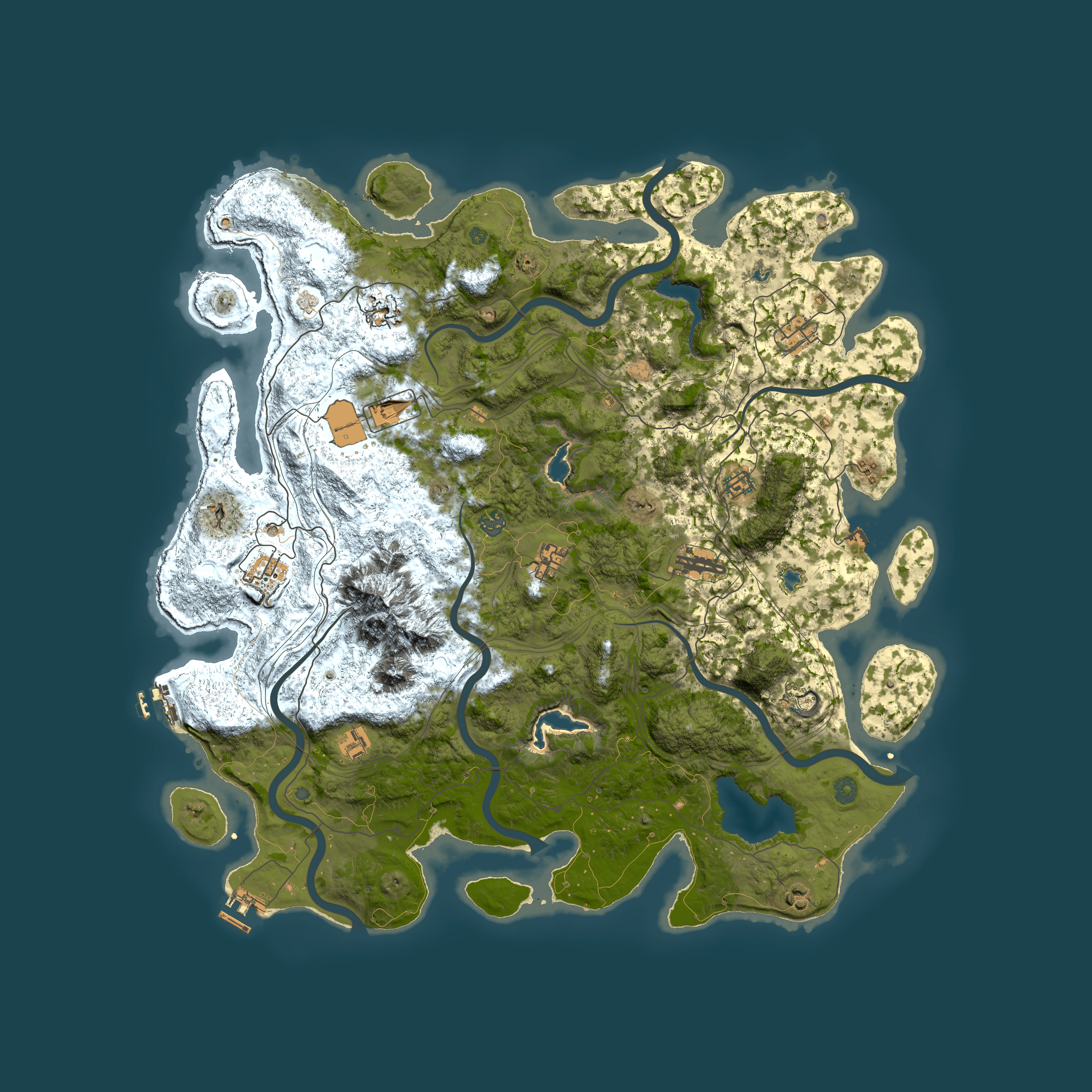 Full top-down render of Rust map seed 1310422849, 5000x5000m