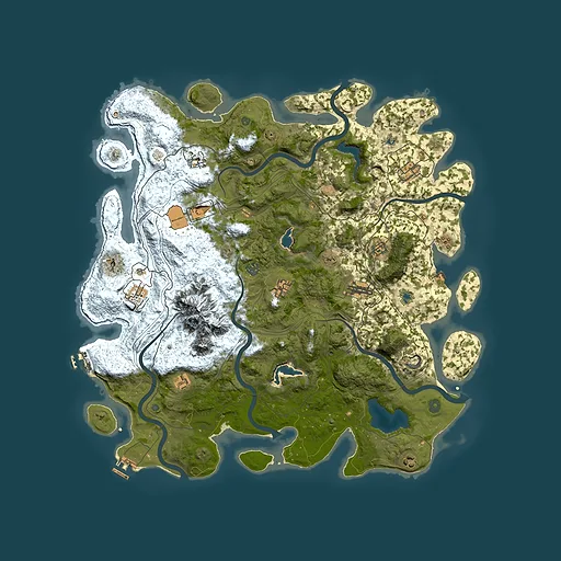 Rust map seed 1310422849, 5000x5000m top-down preview
