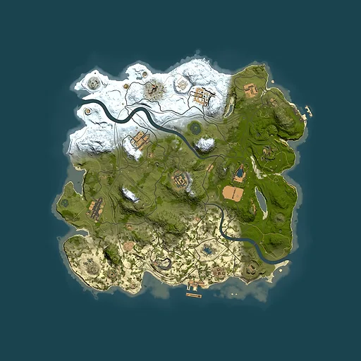 Rust map seed 1337, 3600x3600m top-down preview