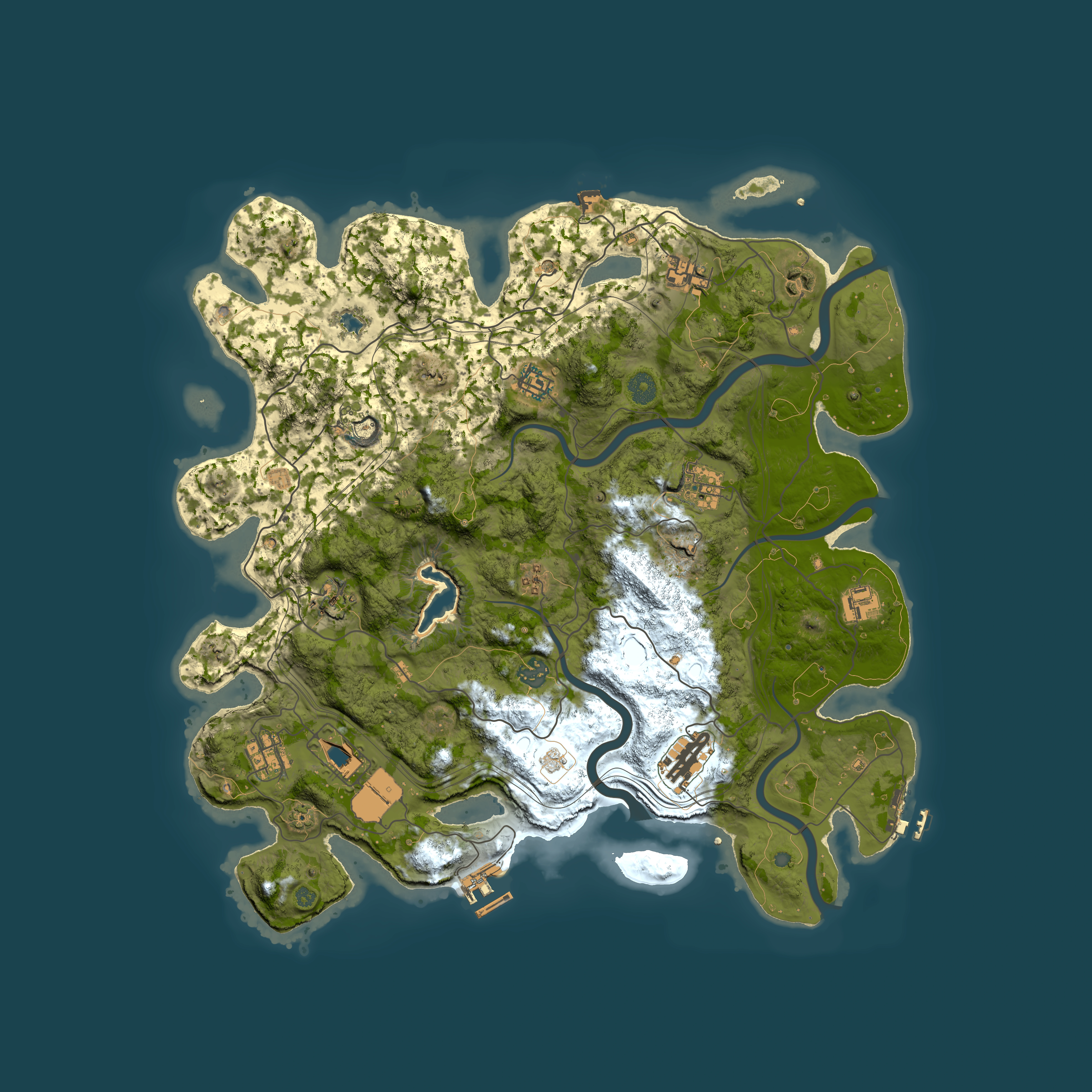 Full top-down render of Rust map seed 0, 4250x4250m