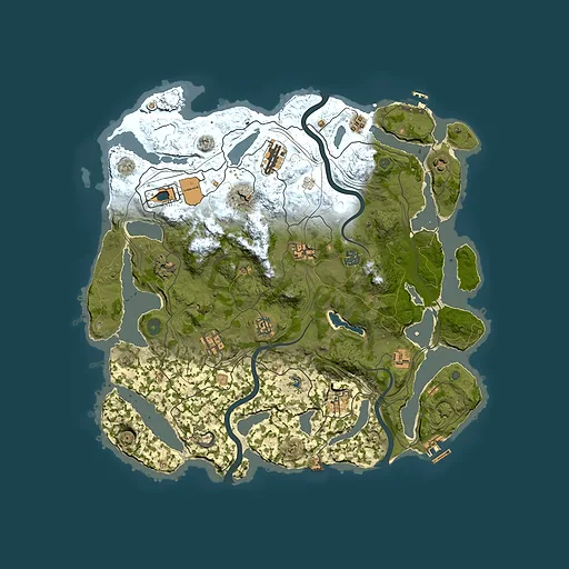Rust map seed 1, 4200x4200m top-down preview