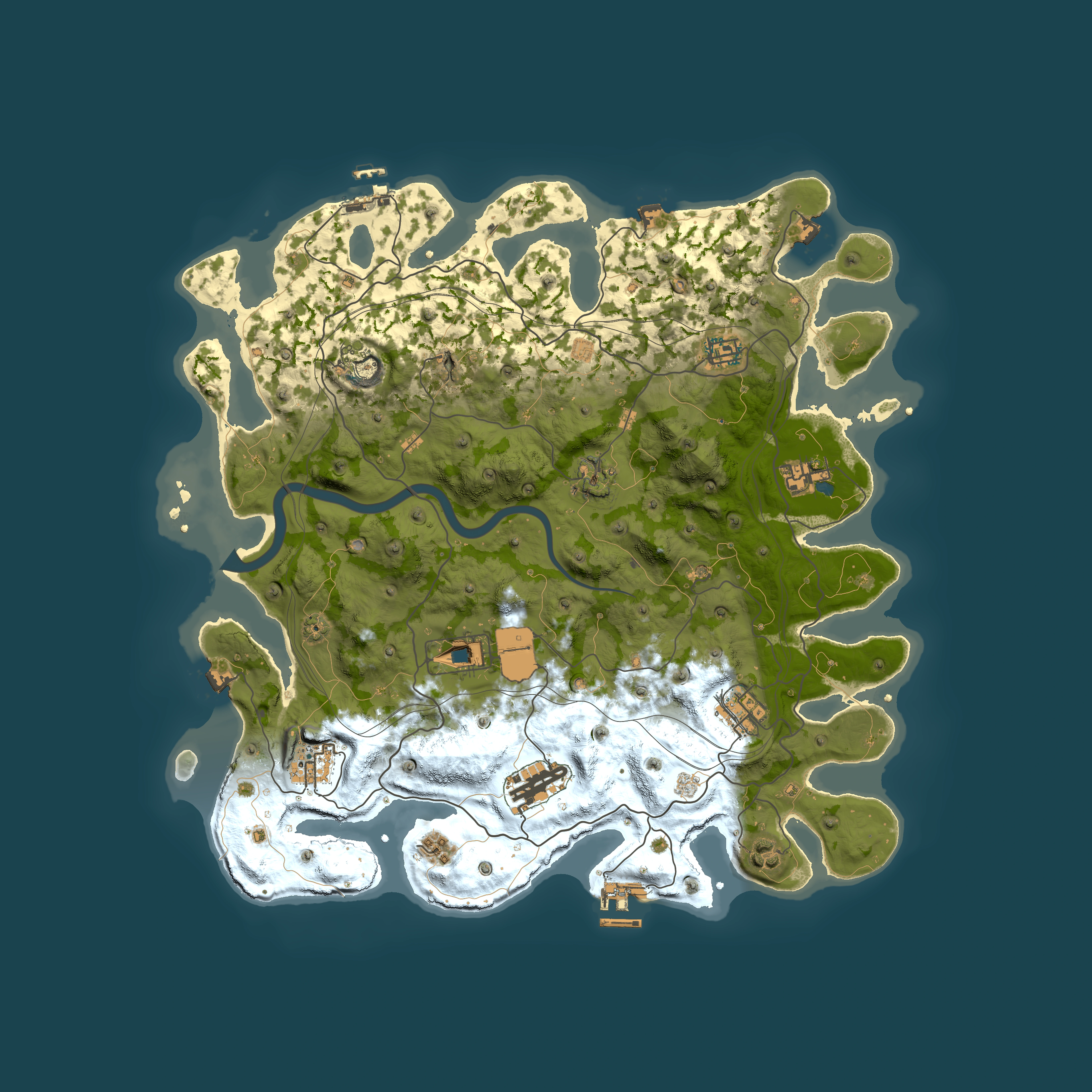 Full top-down render of Rust map seed 1337, 4101x4101m