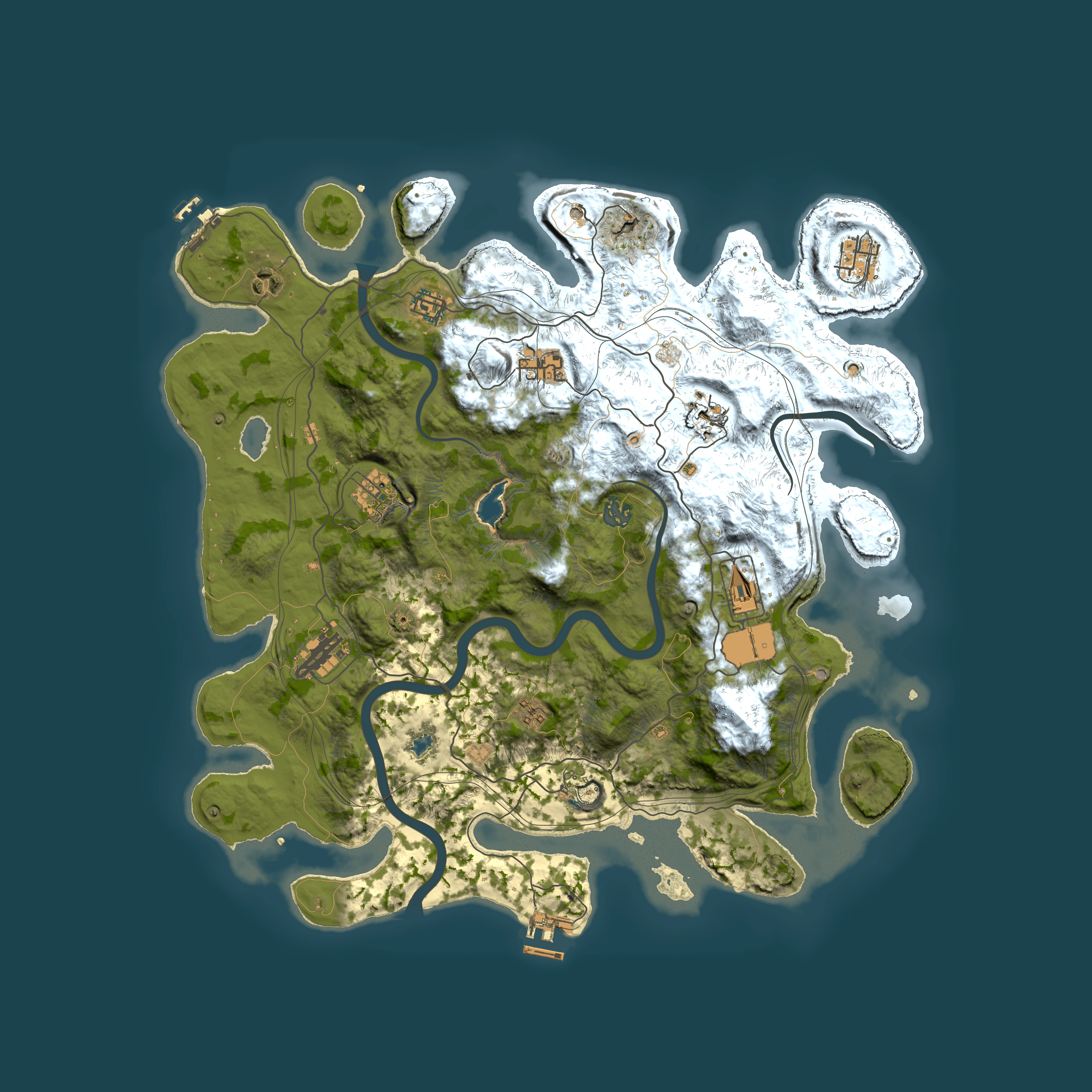 Full top-down render of Rust map seed 12092026, 4250x4250m
