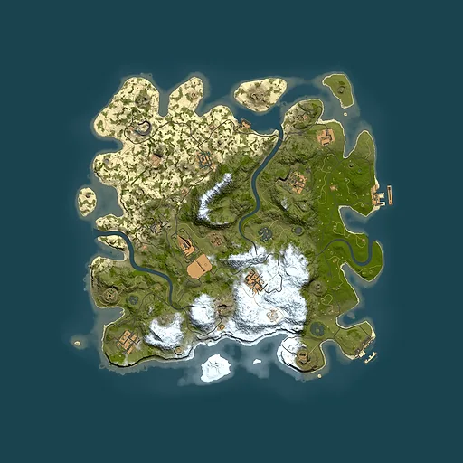 Rust map seed 1277841047, 3700x3700m top-down preview