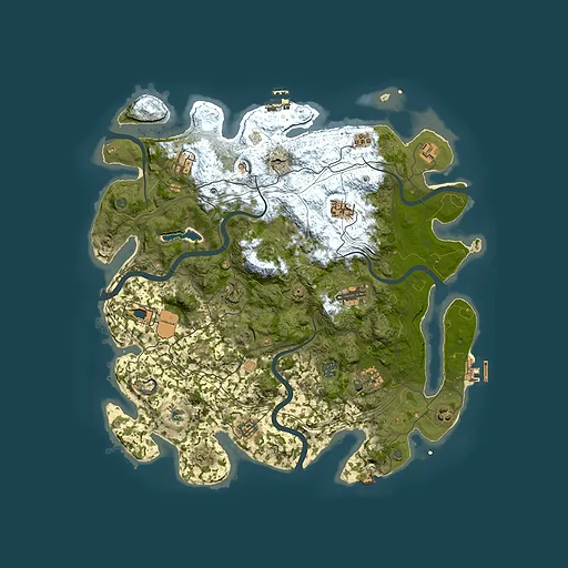 Rust map seed 0, 4250x4250m top-down preview
