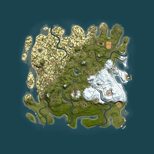 Rust map seed 0, 4250x4250m top-down preview