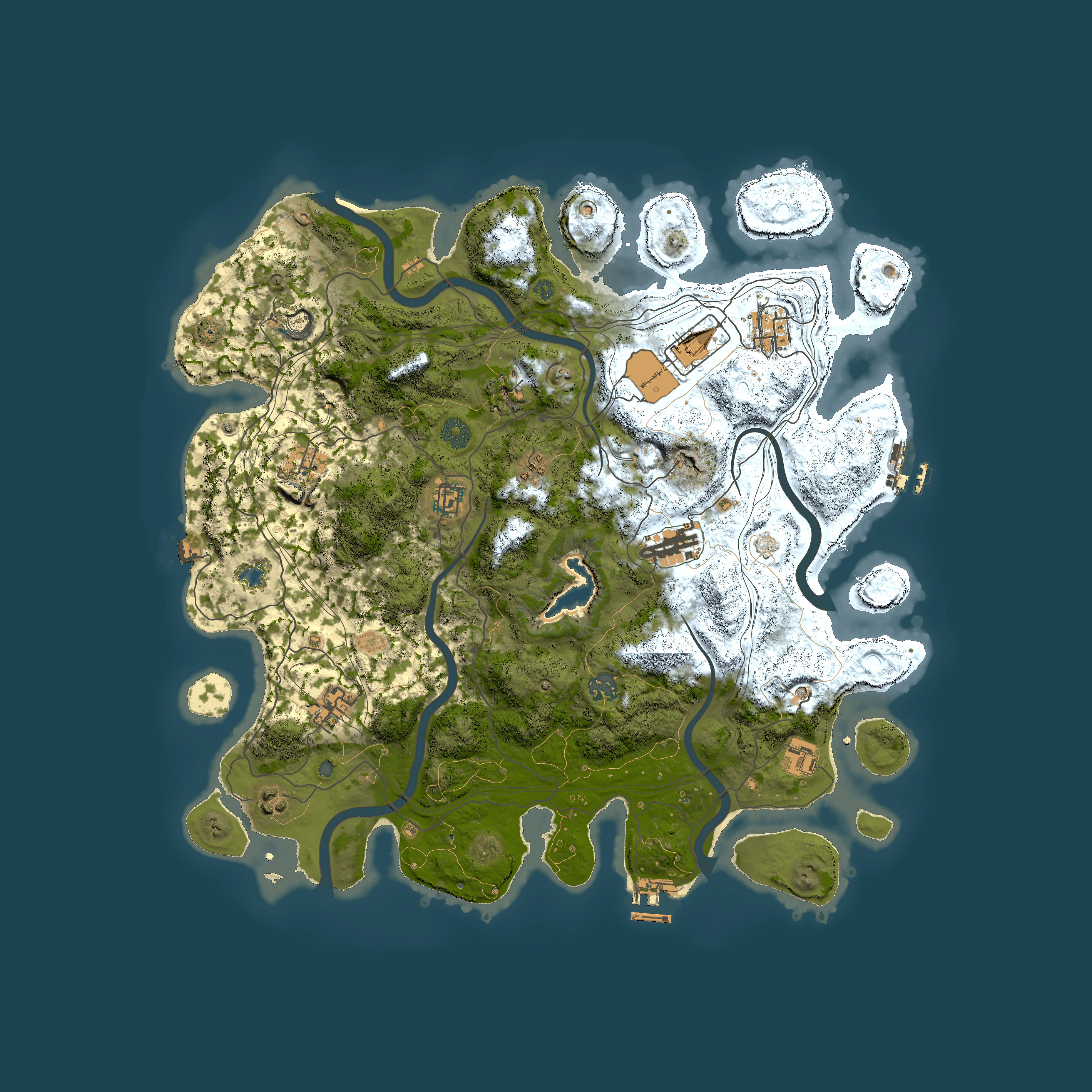 Full top-down render of Rust map seed 0, 4250x4250m