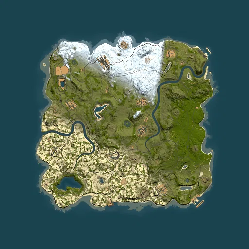 Rust map seed 890785645, 4000x4000m top-down preview