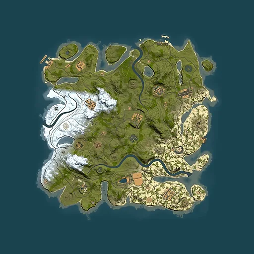 Rust map seed 1337, 3850x3850m top-down preview