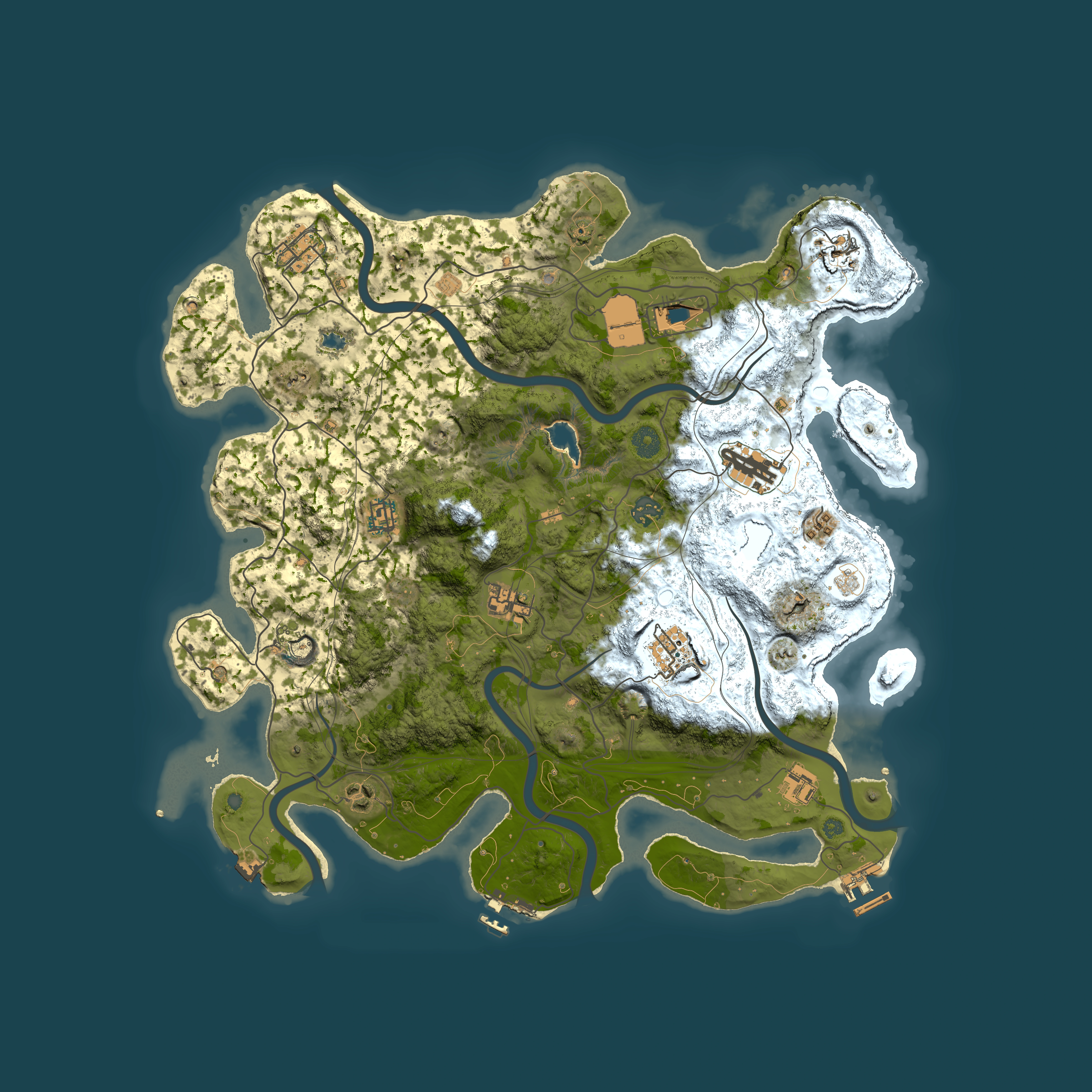 Full top-down render of Rust map seed 0, 4250x4250m