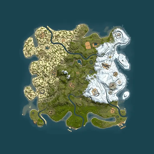 Rust map seed 0, 4250x4250m top-down preview