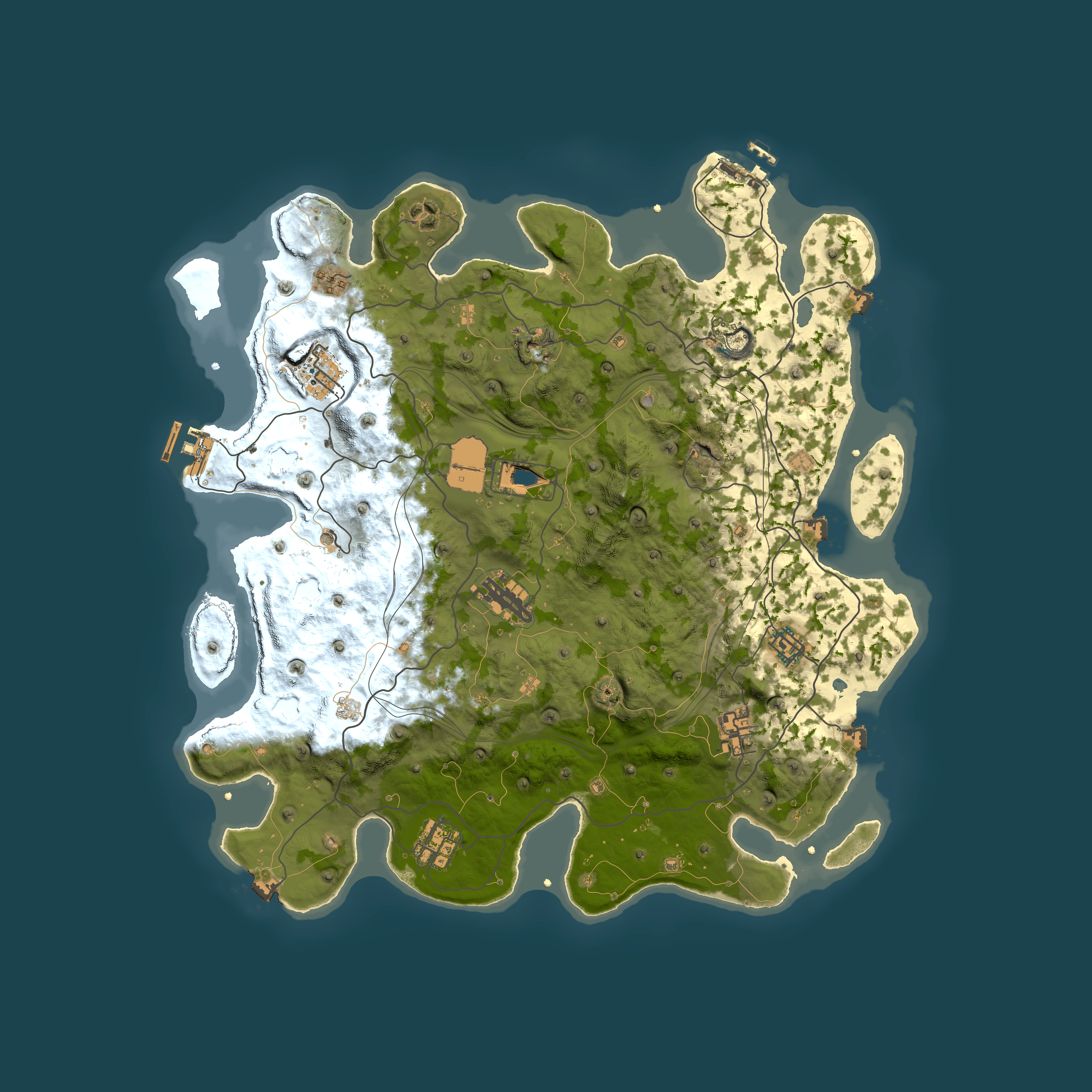 Full top-down render of Rust map seed 1337, 4101x4101m