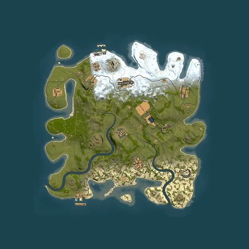 Rust map seed 1337, 3500x3500m top-down preview