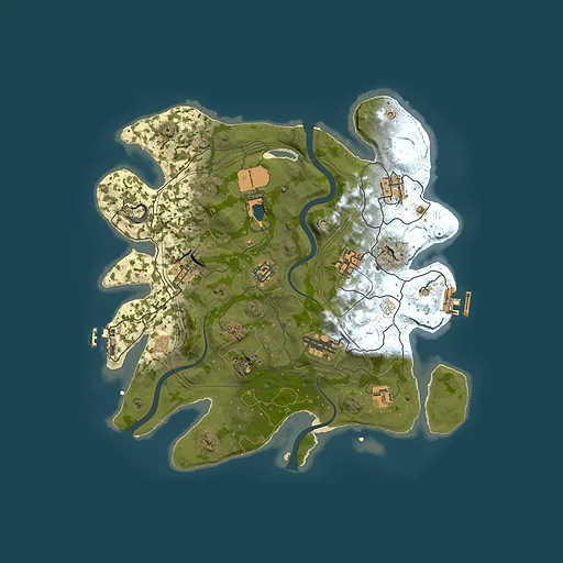 Rust map seed 1337, 3500x3500m top-down preview